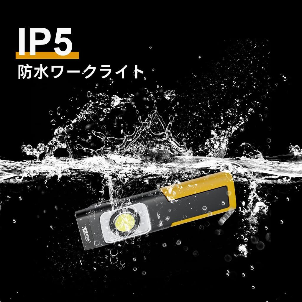 WARSUN W05 LED Work COB Rechargeable Work Light with Magnetic Foldable Work Portable Flashlight with Rotating 6 Lighting for Emergency Power