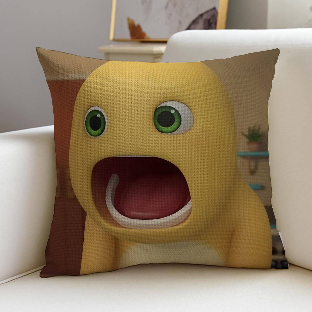 Adorable CCute NNailongS Cushion Cover Breathable and skinfriendly linen pillowcase square removable and washable cushion