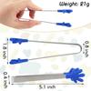 1PCS Small Food Tongs, Mini Stainless Steel Tongs with Silicone Tips, for Cooking Grilling BBQ Buffet, 5 Inch