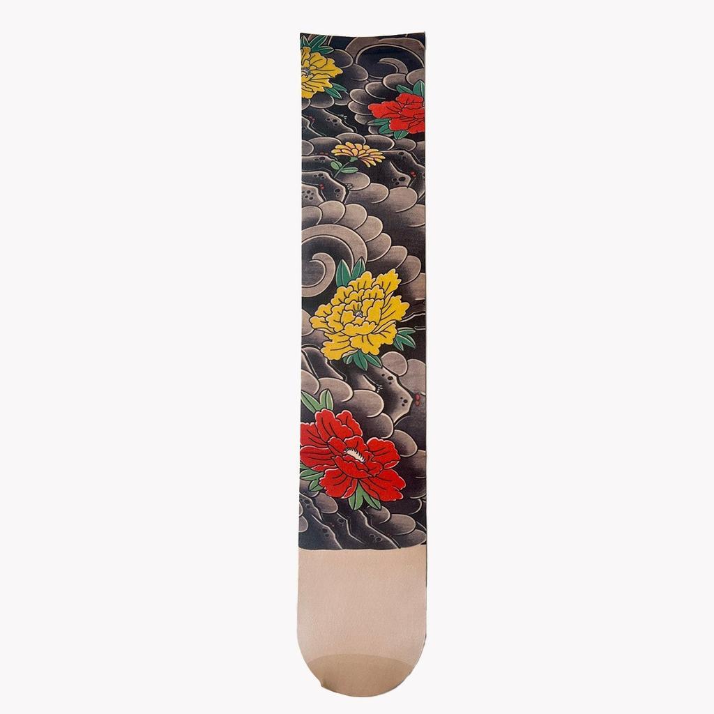 Sunscreen Sleeves Men's Ice Sleeves Flower Arm Tattoo Sleeves Thin Outdoor Riding Hand Sleeves Arm Protectors Sunshade Driving Arm Cover