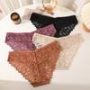 4Pcs/Set Transparent Lace Floral Underwear Seamless Triangle Underwear Sexy Close Fitting Panties For Women Comfy Panty