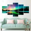 HD Print Wall Art Canvas Painting Modular Poster 5 Panel Colorful Aurora Borealis Frame Modern Home Decor Living Room Pictures No Frame