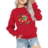 Kids' Fashion Loose-Fit Casual Long-Sleeve Christmas Print Oversized Crewneck Sweatshirt