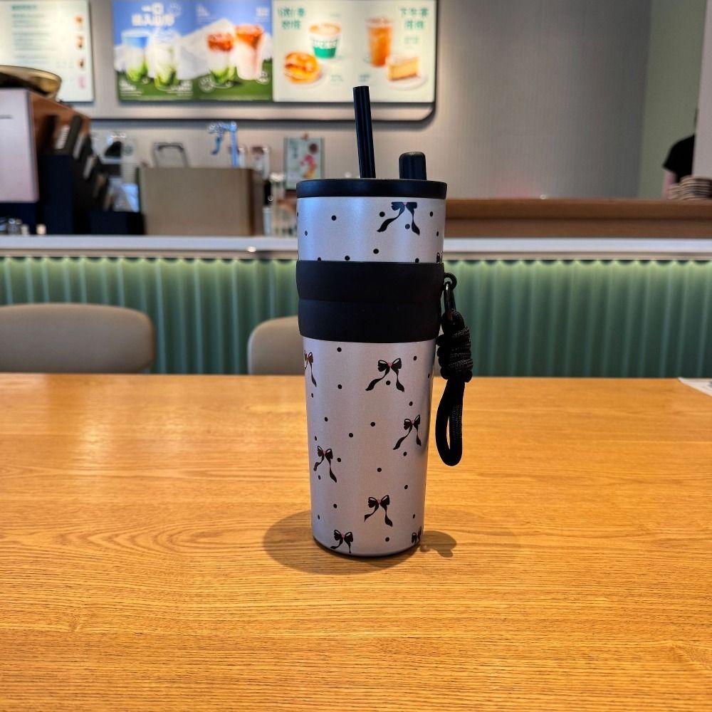 Pink Flower Red Cherry Vacuum Cup Bow Direct Drinking Cup Portable Vacuum Cup  Boys and Girls