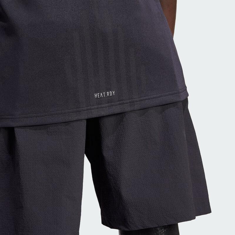 adidas Удобная дышащая повседневная спортивная футболка с коротким рукавом для мужчин, черный цвет IX5374