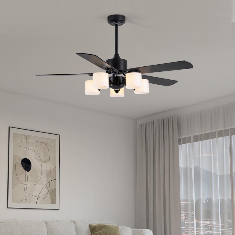 Потолочный вентилятор с подсветкой в скандинавском стиле, бесшумный, с люстрой для гостиной, спальни или ресторана.