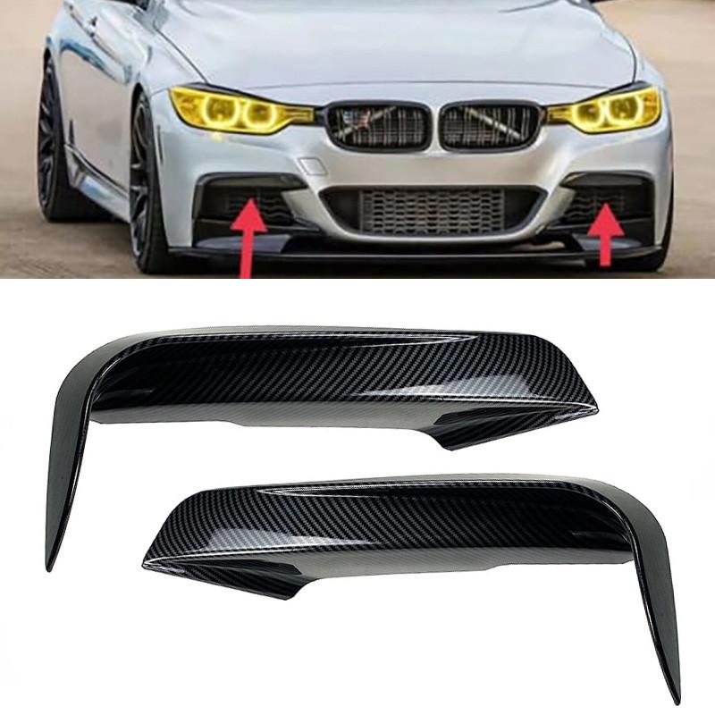 1 Pair Glossy Black/Carbon Fiber Look Car Fog Light Frame Cover Trim Fit for BMW 3 Series F30 F31 M Sport 2012-2019