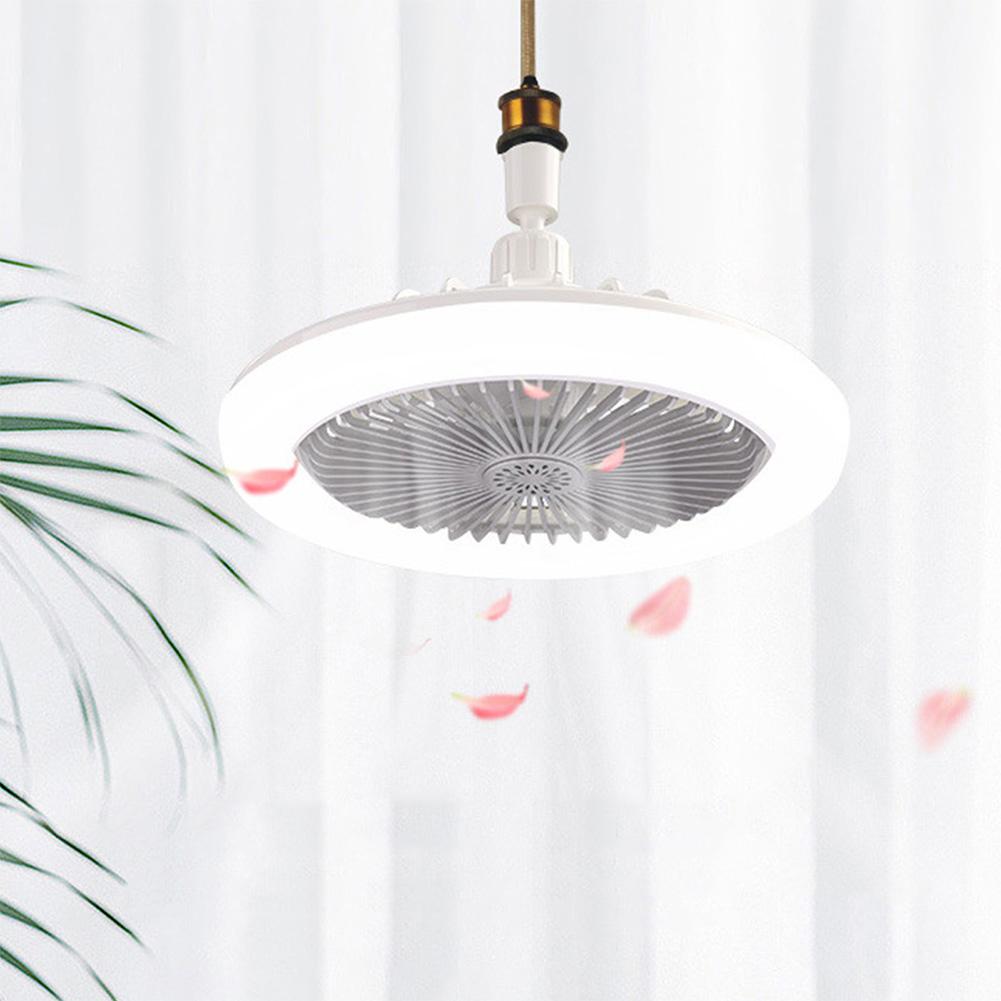 2 In 1 Silent Ceiling Fan Light with Remote Control Electric Cordless Fan Dimming Three Color Light for Home Living Room Bedroom