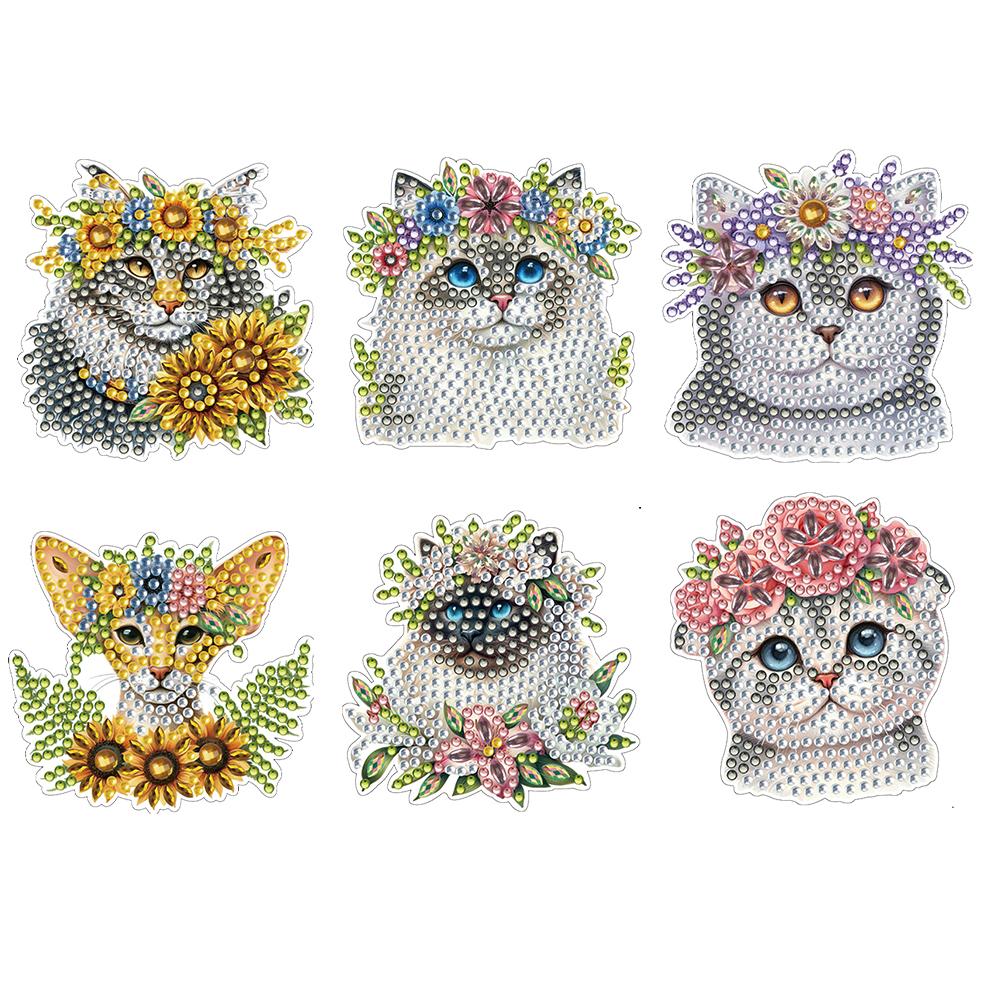 6Pcs Diamond Painting Refrigerator Magnets Fridge Magnets Diamond Art Diamond Art Magnets DIY Art Crafts for Adults Beginners