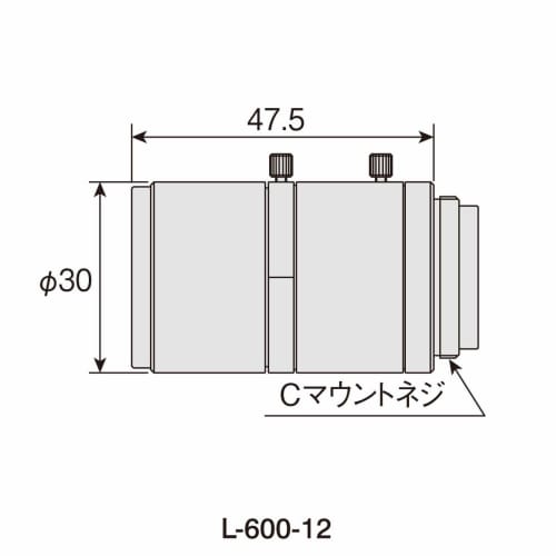 HOZAN L-600-12 Lens, Fixed Focal Length (12mm Equivalent), Adjustable Working Distance for Magnification, C-Mount, Working Distance: 100mm -