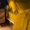 Drap plat - Emotion - 240 x 300 cm - 100% coton - Jaune curry - OEKO-TEX®