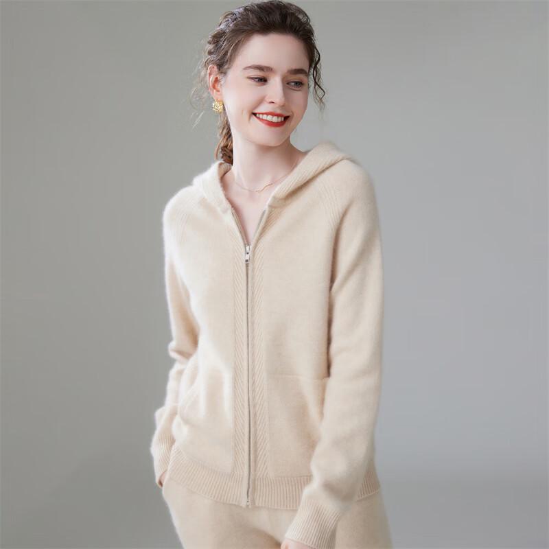 Fanzhen Women's Hooded Cashmere Cardigan