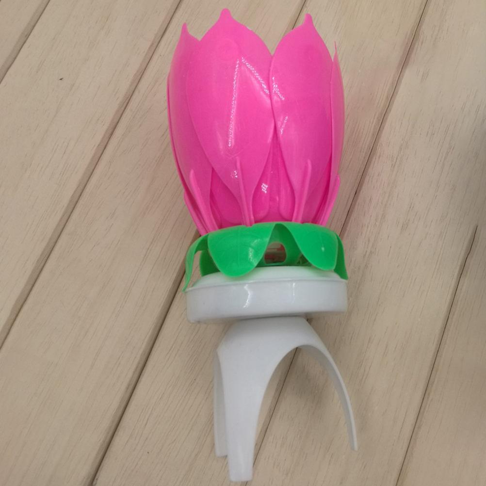 Романтичный музыкальный цветок лотоса вращающаяся свеча на день рождения двухслойная вращающаяся свеча