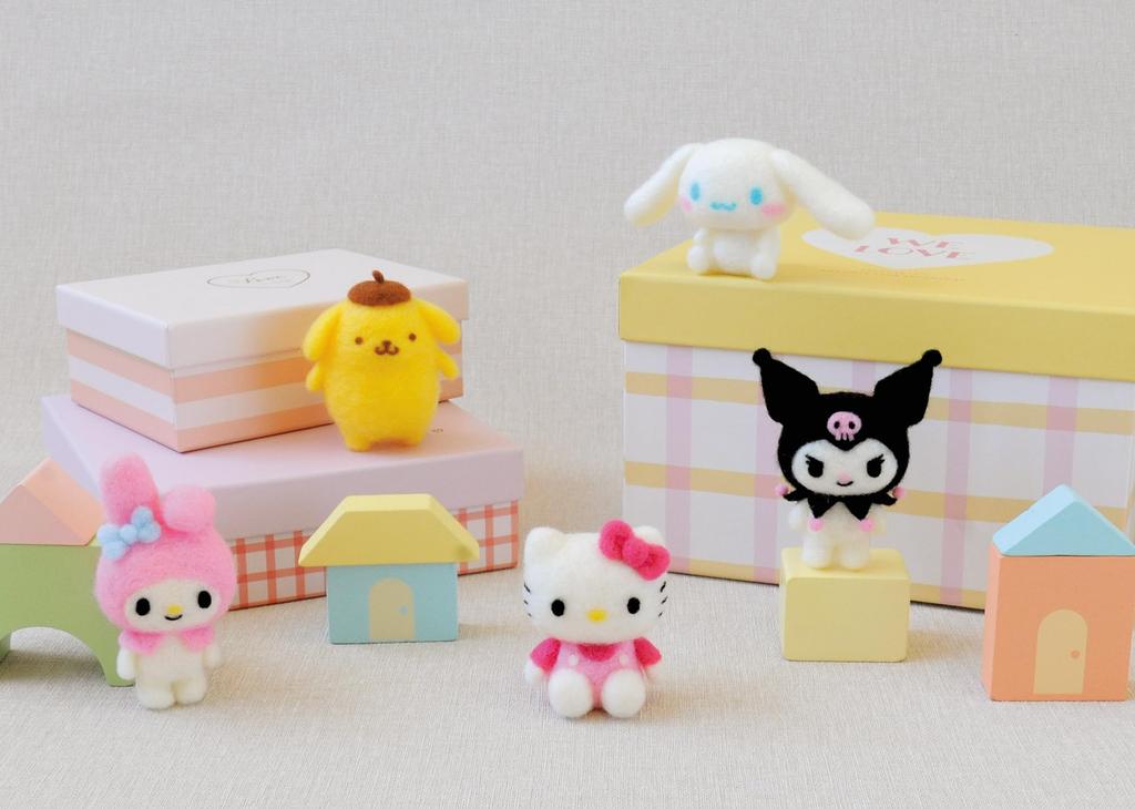 Hamanaka Wool Felting Needle Felted Sanrio Hello Kit, Characters, Kitty, H468-000-110