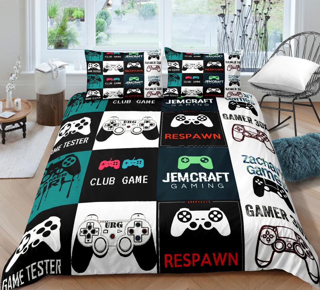 Gamer Bedding Set For Bedroom Soft Modern Gamepad Bedspreads Comefortable Kids Duvet Cover Video Game Quilt Cover And Pillowcase