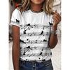 Women's Short Sleeve Tops & T-shirt 3d Christmas Deer Printed Round Neck T-shirts & Blouse Casual Fashion Loose Women's Top Tees