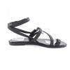 Excellent HERMES Sandals Harmony HMetal Leather Strap black leather Women 36.5 Used