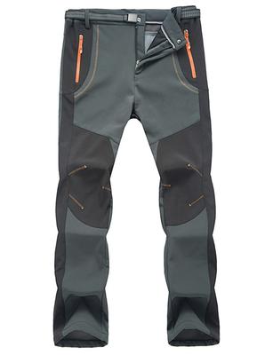 Butrends Мужские зимние уличные брюки Softshell на флисовой подкладке водонепроницаемые карго для походов Темно-серый 3XL