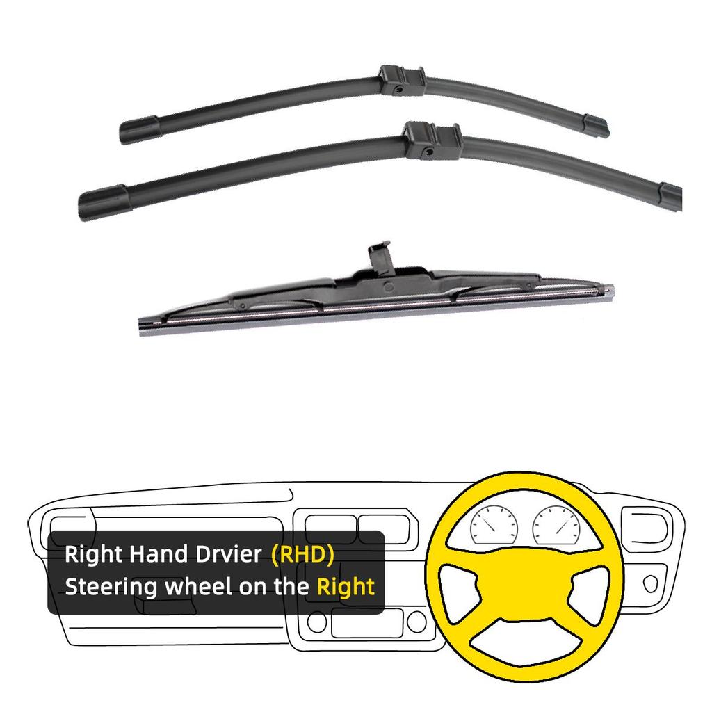 3 шт. для Ford Focus C-Max MK1/C-Max MPV MK1 2003-2010 26 "19" 11 "передние и задние щетки стеклоочистителя лобовое стекло резак для окон аксессуары 2008 2009