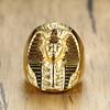 Нержавеющая сталь Готический Древний Египет Египетский фараон Статуя Кольцо для мужчин Панк-рок Крутые байкерские кольца