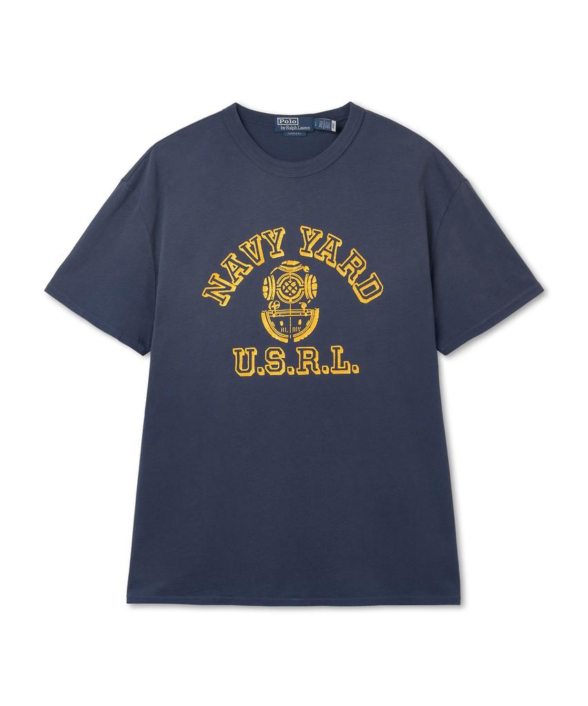 POLO RALPH LAUREN Классический крой Хлопковая футболка с графическим принтом - Синяя