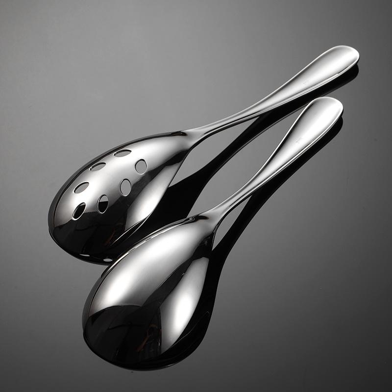 HANYANG 316 Stainless Steel Communal Spoon Funnel Extended Household Meal Spoon Gift Mirror Polished