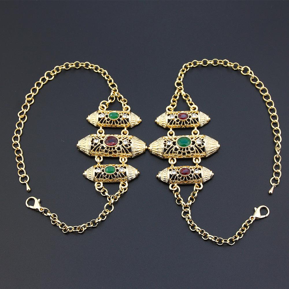 Женский браслет золотого цвета, полый арабеск, браслет-цепочка для невесты в этническом стиле, арабские свадебные украшения