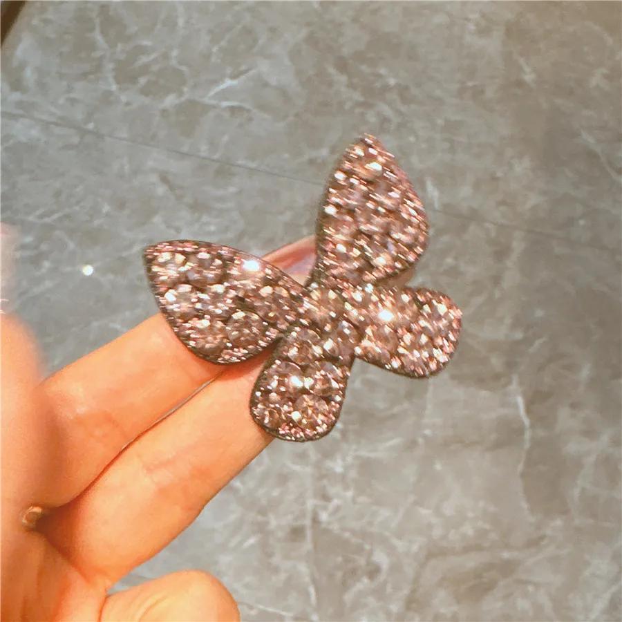 2025 Fashion Rhinestone Hair Clips Korean Shiny Butterfly Hairclips Women Snap Hairpin Hairgrip New Item Headwear Accessories