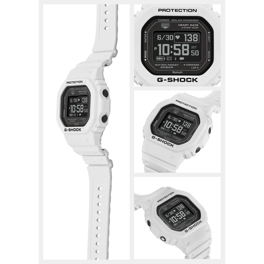 Casio Men's G-SHOCK Watch, G-SQUAD with Heart Rate Monitor, Bluetooth, DW-H5600-7JR, Authentic Japan Model, White