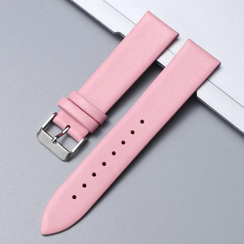 Ремешок для часов из мягкой кожи, ультратонкий ремешок 14 мм, 15 мм, 16 мм, 18 мм, 20 мм, 22 мм, сменный ремешок для наручных часов, ремешки для часов