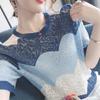 Футболка женская трикотажная Ice Silk с короткими рукавами, тонкая летняя свободная ажурная футболка, женский топ