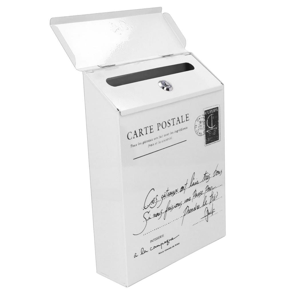 Железный почтовый ящик настенный в деревенском стиле, запираемый на 2 ключа, 3 крючка, водонепроницаемый ящик для предложений для дома, офиса