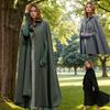 Women's Hooded Shawl Extended Cape Jacket
