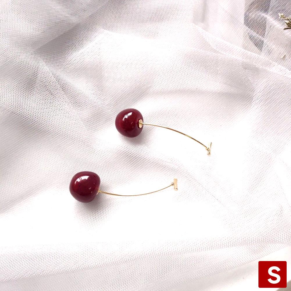 Alloy Cherry Drop Dangle Earrings Women Sweet Fruit Design Korean Fashion Daily Party Wedding Trendy Jewelry