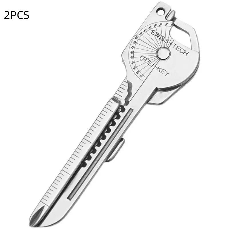 Многофункциональный брелок 8-в-1 для кемпинга и выживания | Складная отвертка, открывалка для бутылок | Компактные уличные универсальные плоскогубцы с ключом