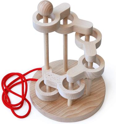 3D Кольцо-головоломка Деревянная игрушка Тренировка мозга Мозг Япония Награда за хорошую игрушку Деревянная Развивающая Пошевели мозгами Возрасты День рождения Безопасная и Сделано в Японии (6 ярусов)