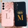 Для Samsung Galaxy A34 A 34 5G Чехол Роскошный Милый 26 Букв Цветы Корона Силиконовая Задняя Крышка Для Samsung A34 A 34 5G Чехол для Телефона