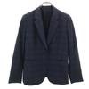 Made In Japan Check Pattern Tailored Jacket 40 Navy Women Used
