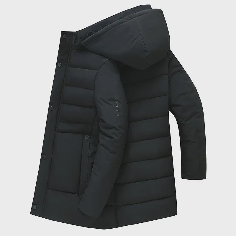 2021 Velvet-Lined Cotton Winter Coat: Men's Mid-Aged & Elderly