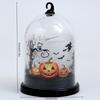 LED Warm Light Halloween Pumpkin Lantern Safe Plastic Materials Easy Assembly Portable Decoration for Home School Event
