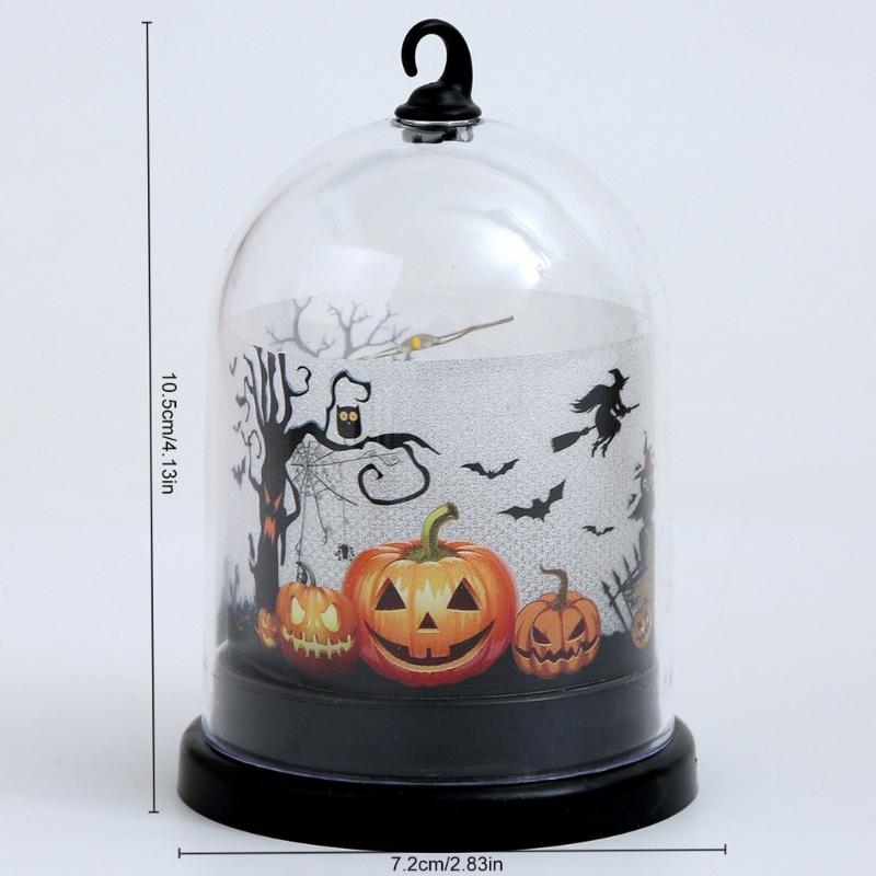LED Warm Light Halloween Pumpkin Lantern Safe Plastic Materials Easy Assembly Portable Decoration for Home School Event