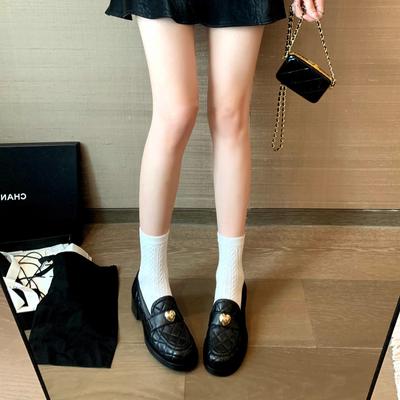 Версия из коровьей кожи~ Мягкая вощеная овчина Xiaoxiang ромб ленивая женщина педали маленькие кожаные туфли толстый каблук одинарные туфли