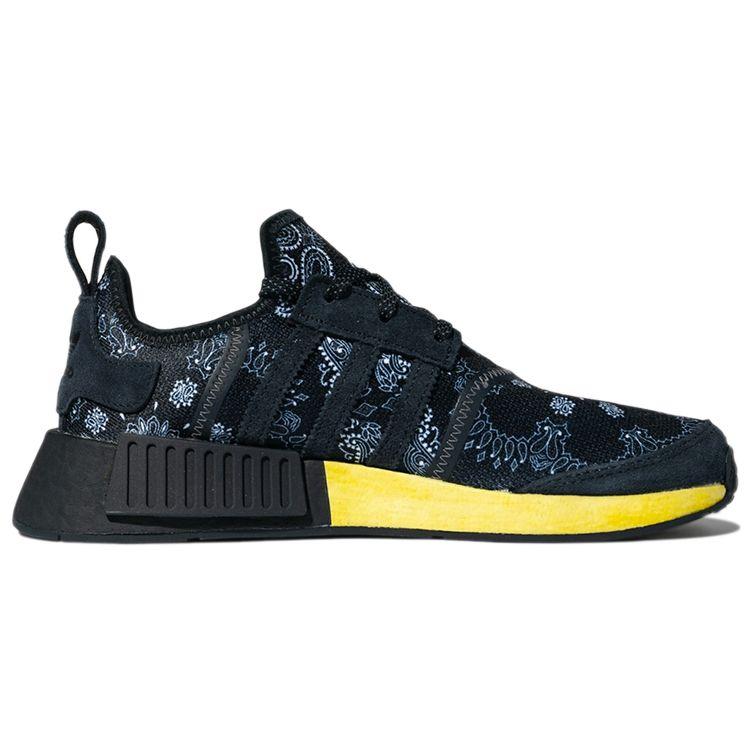Кроссовки унисекс Neighborhood x adidas NMD_R1 темно-синие с пейсли-банданой сине-темно-синие облачно-белые GY4158