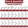 918pcs Nuts and Bolts Assortment Kit - M2, M3, M4, M5 Hex Head 304 Stainless Steel Bolts, Nuts, Flat Washers, and More