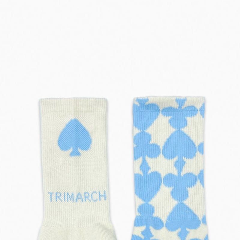 trimarch Tri Triple Pattern Long Socks Light Blue