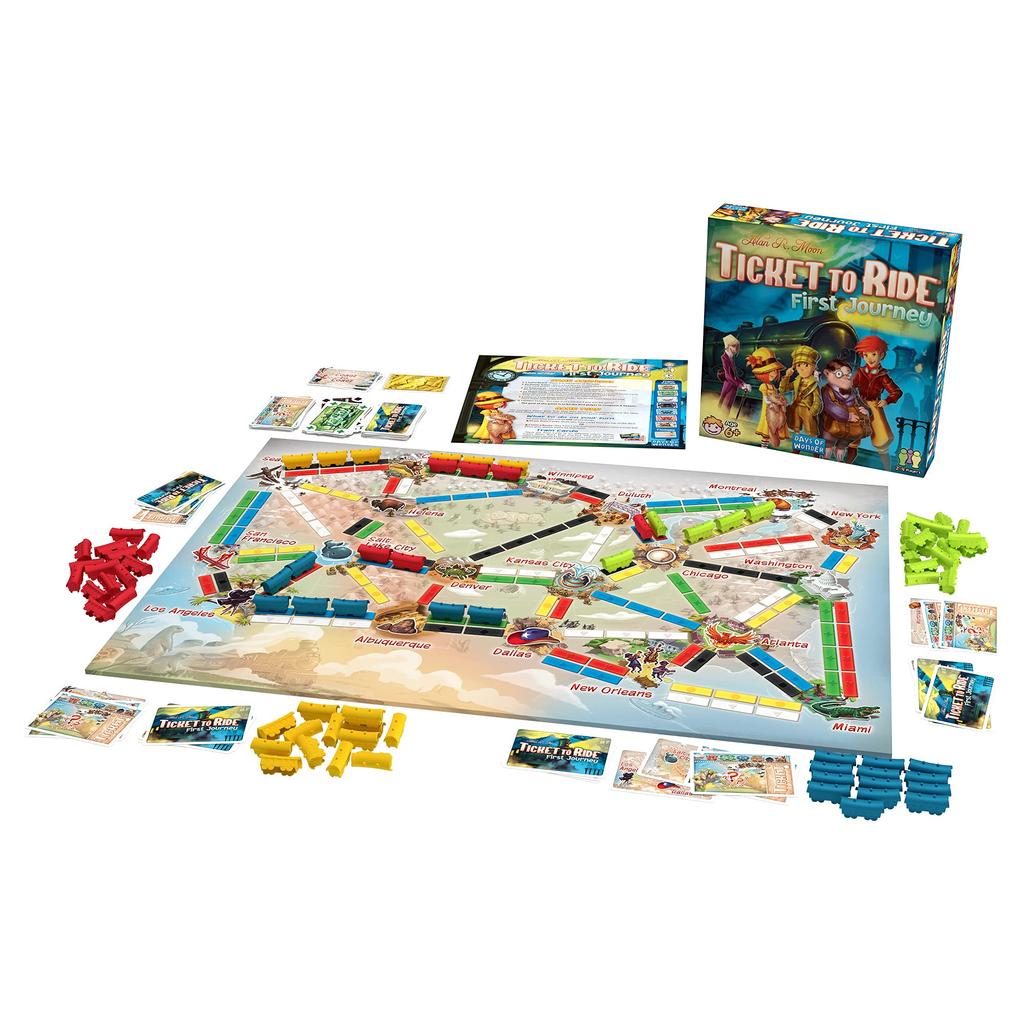 Days of Wonder Days of Wonder Ticket To Ride First Journey Board Game Fun and Easy for Young Train Strategy Game Family Game for Kids Adults Ages