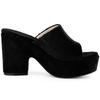 Allegra K Women's Platform Slide Chunky Heel Sandals, Black, Size 25.0cm