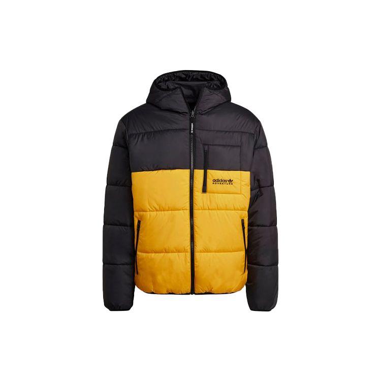 Adidas Originals Embroidered Logo Color-Block Hooded Cotton Jacket Men Outerwear Black H13573