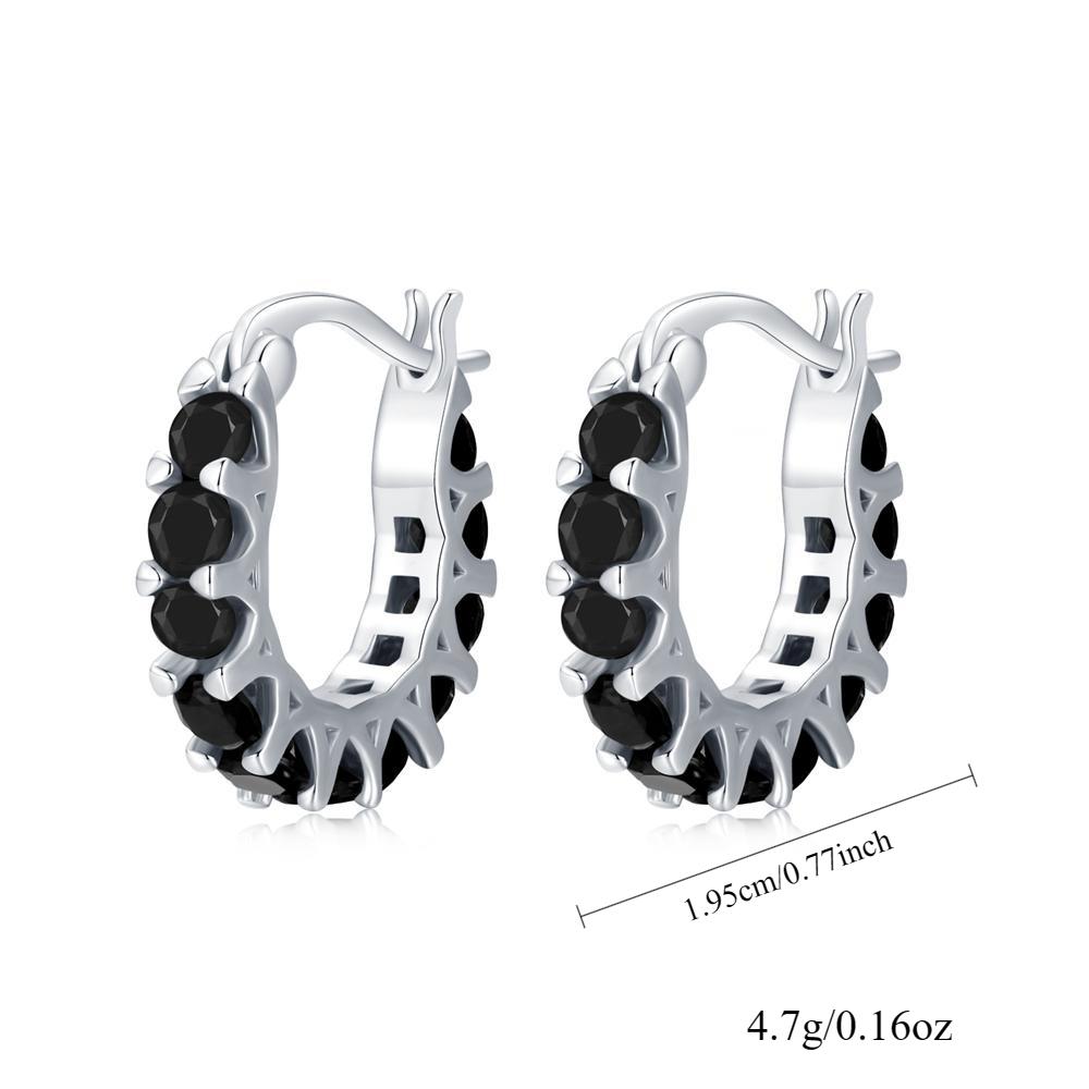 Black Awn Серьга-кольцо с черным камнем