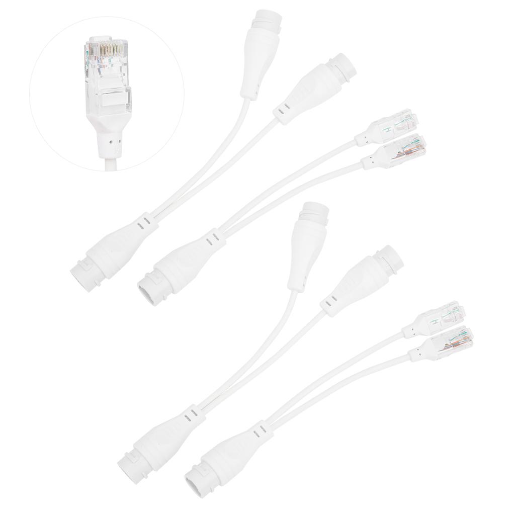 2Set POE Splitter Separator Adapter Cable 1 To 2 CCTV Video Transmission Rainproof Injector